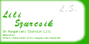 lili szurcsik business card